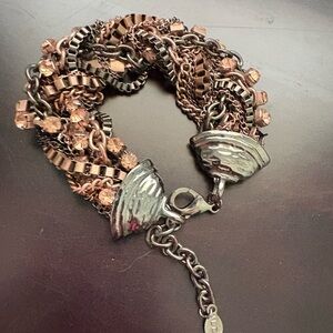 Elegant Multi-Chain Bracelet with Gold Accents